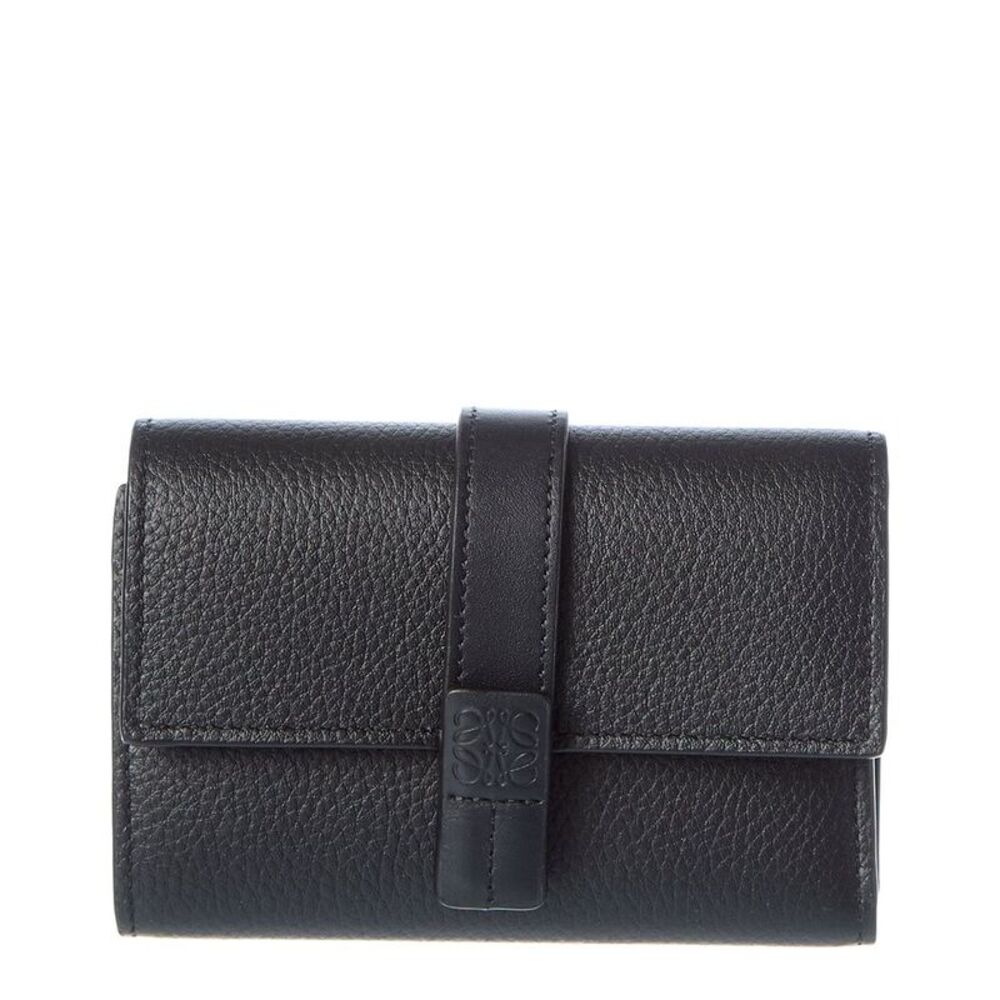 Loewe Small Vertical Leather Wallet, Black